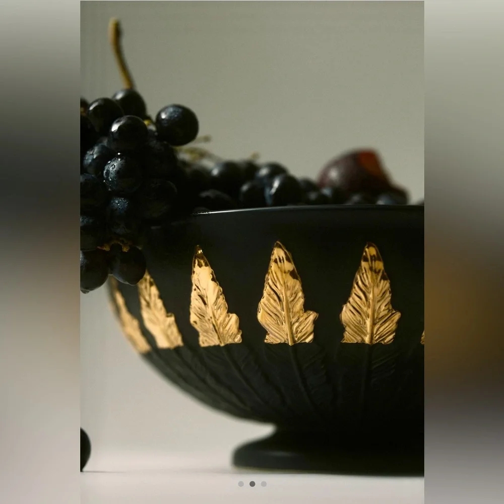 Anthropologie Catherine Martin Midnight Creatures Glazed Stoneware Serving Bowl
